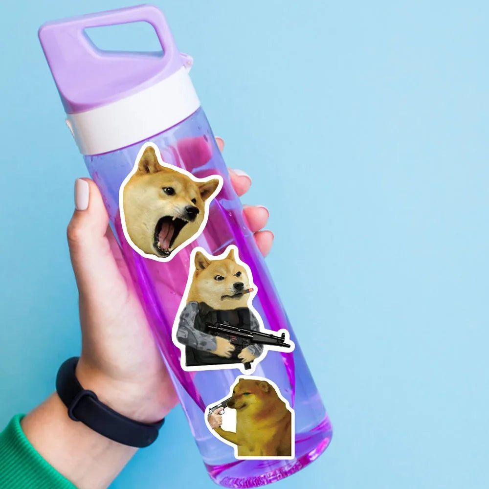 50PCS Creative European and American Emojis, Worry Dog Fun Dog Series